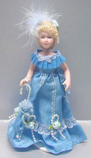 Dollhouse Miniature Victorian Porcelain Lady-Blue